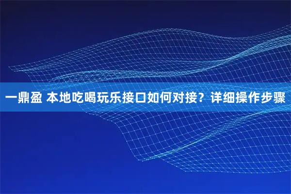 一鼎盈 本地吃喝玩乐接口如何对接？详细操作步骤
