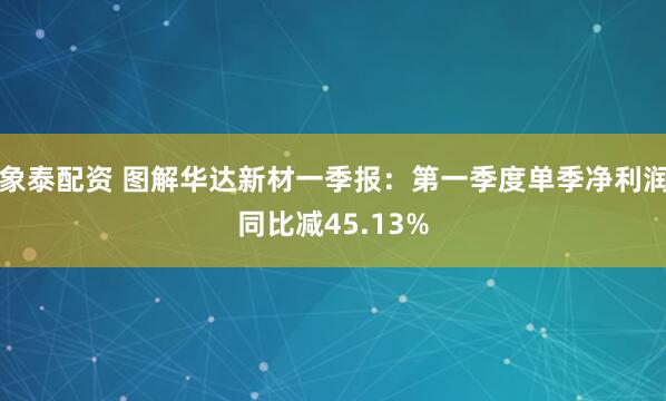 象泰配资 图解华达新材一季报：第一季度单季净利润同比减45.13%